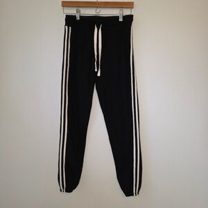 Colsie Black Joggers with White Stripes - XS